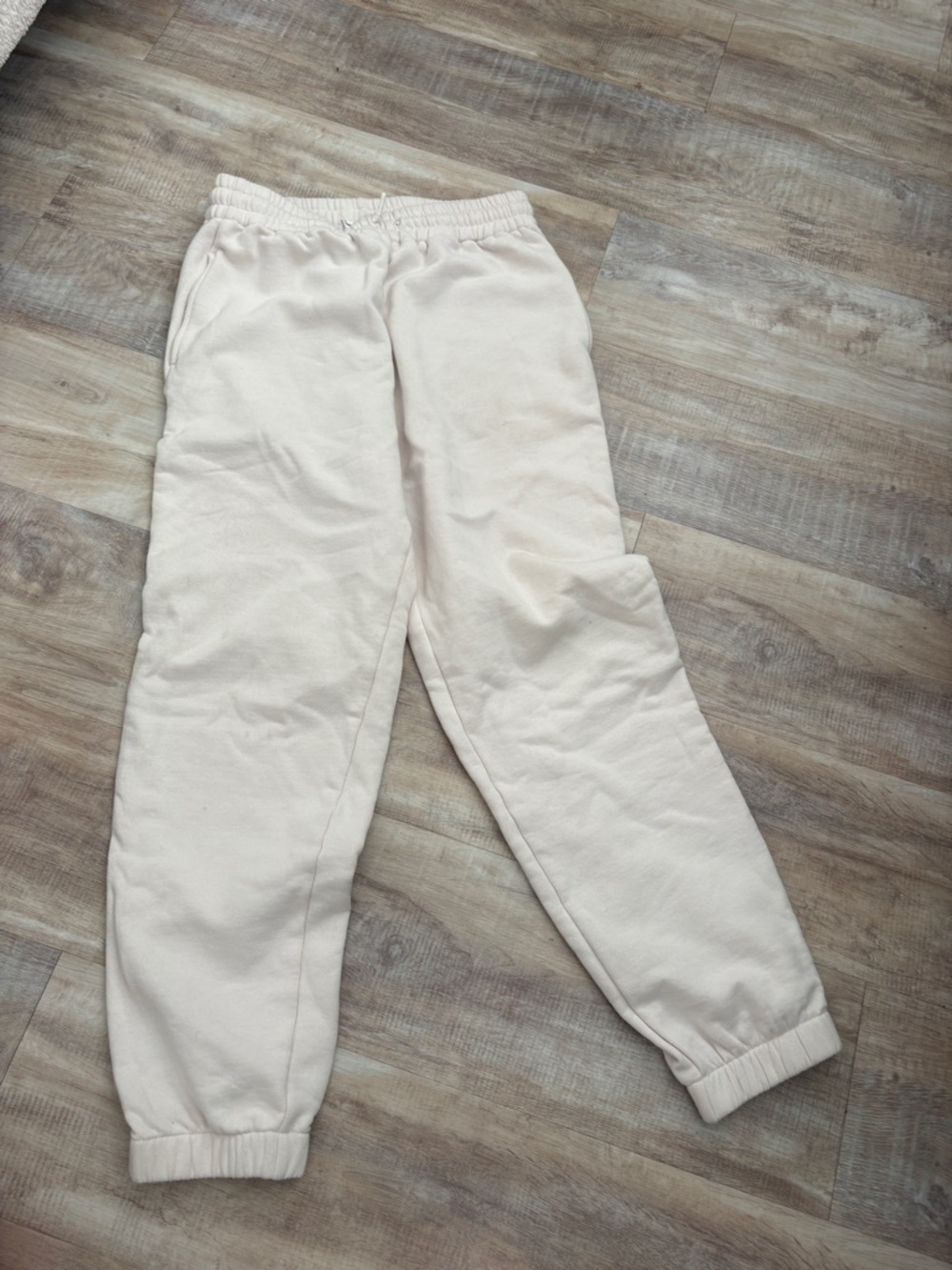 Samsoe Cream Elastic Waist Jogger Pants